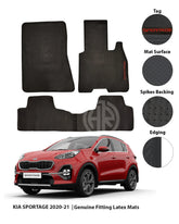 KIA Sportage 2019-2021 Black PVC Latex Floor Mats Anti Slip & Long Lasting